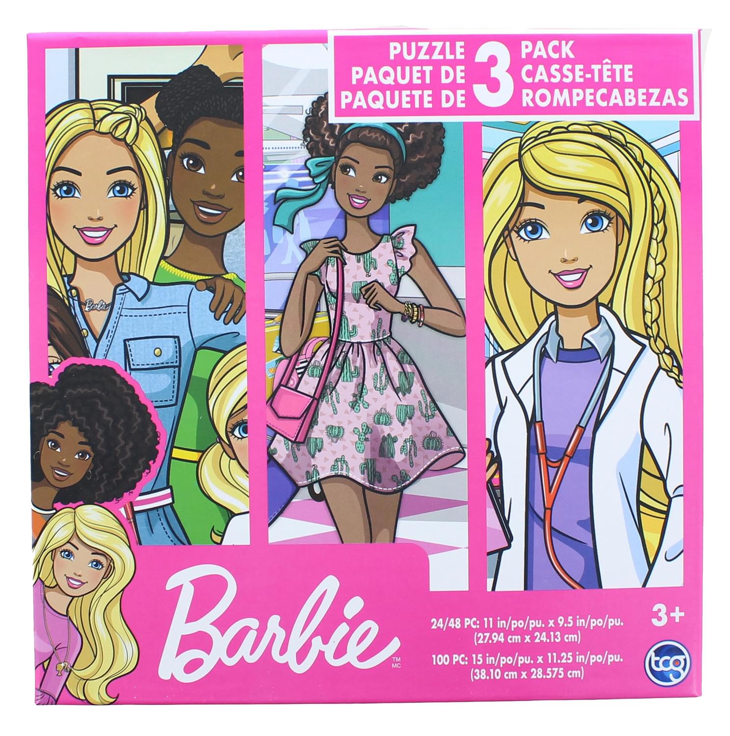 Barbie Jigsaw Puzzle 3 Pack |  24, 48, & 100 Pieces