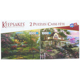 Set of 2 Keepsakes 1000 Piece Jigsaw Puzzles | Colorful Cottages
