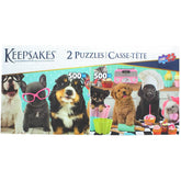 Set of 2 Keepsakes 500 Piece Jigsaw Puzzles | Dogs Having Fun