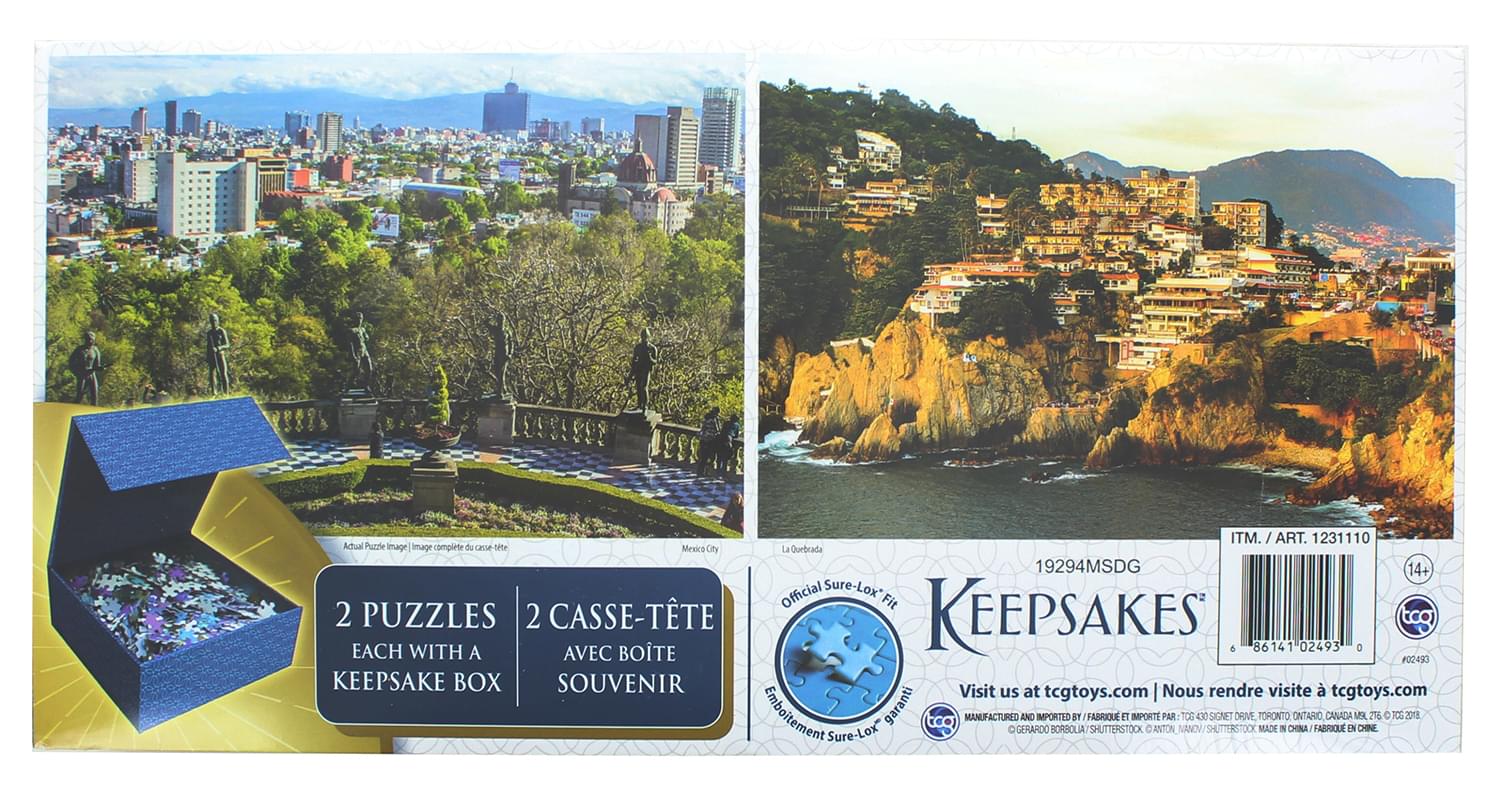 Set of 2 Keepsakes 500 Piece Jigsaw Puzzles | Mexico City / Acapulco