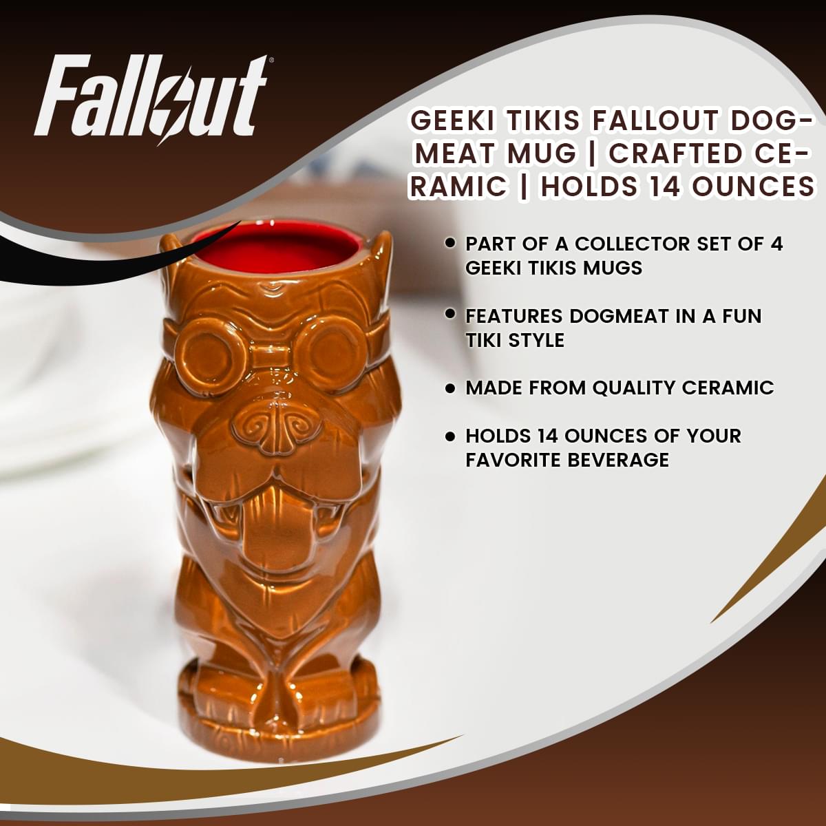 Geeki Tikis Fallout Dogmeat Mug | Crafted Ceramic | Holds 14 Ounces