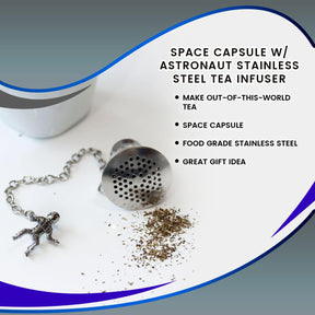 Space Capsule w Astronaut Stainless Steel Tea Infuser