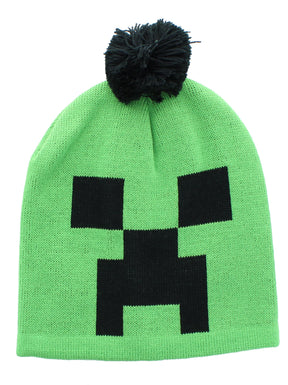 Minecraft Creeper Pom Knit Beanie | Green | One Size