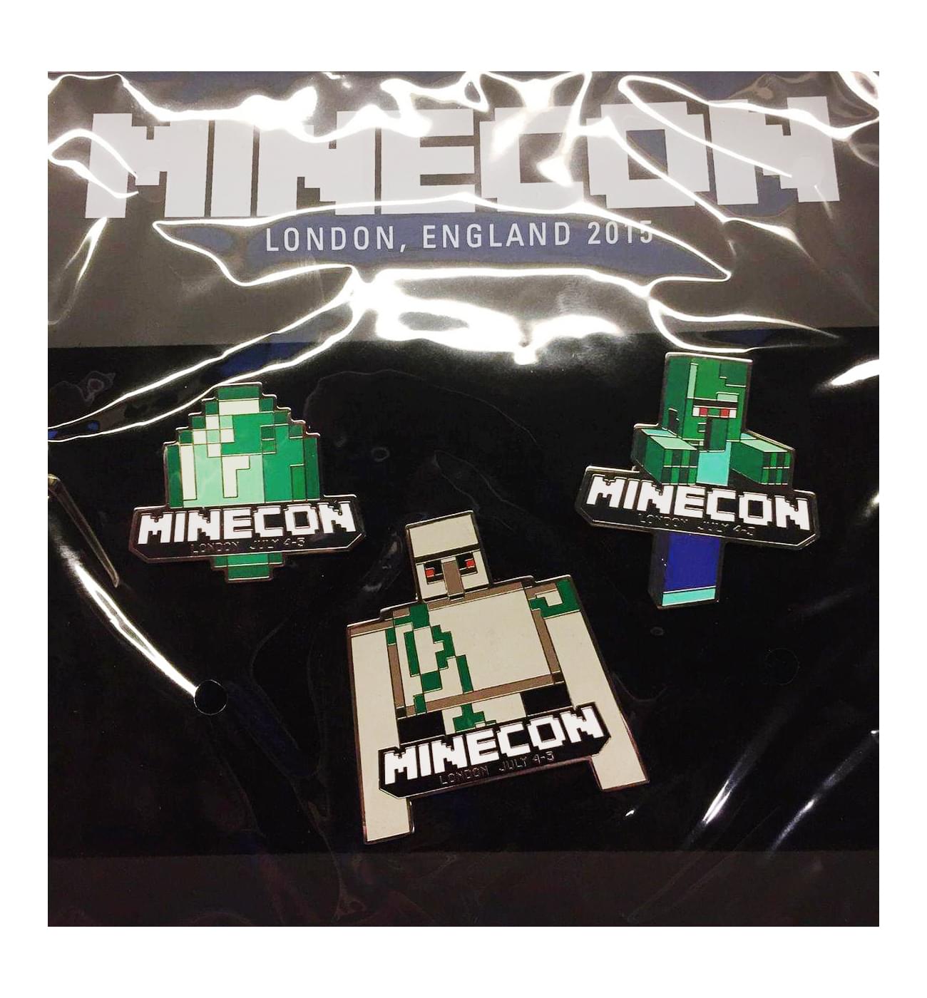 Minecraft Minecon 2015 Exclusive Pin Set of 3