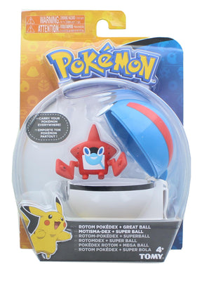 Pokemon Clip and Carry Poke Ball | 2 Inch Rotom and Great Ball