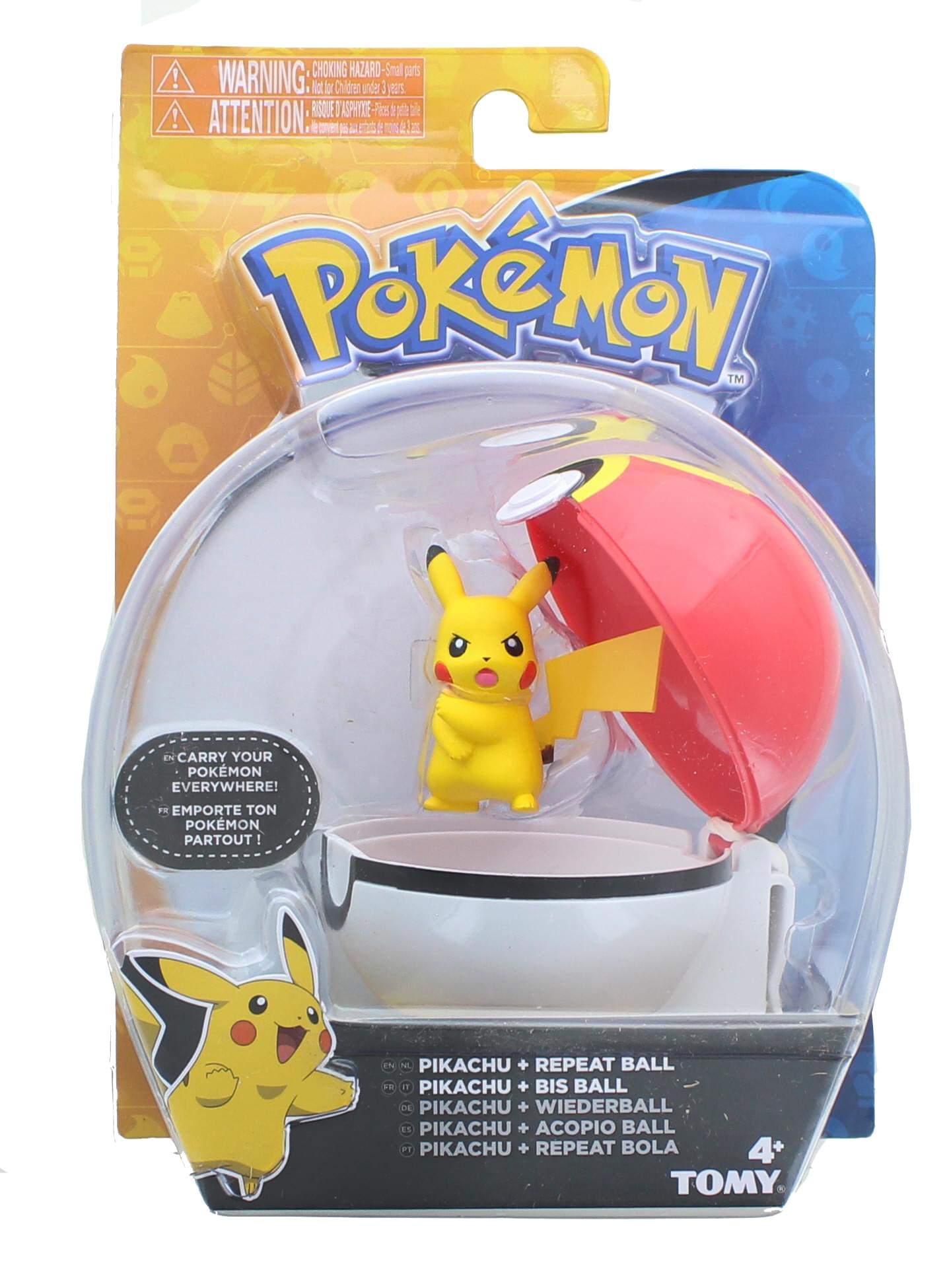 Pokemon Clip and Carry Poke Ball | 2 Inch Pikachu and Repeater Ball