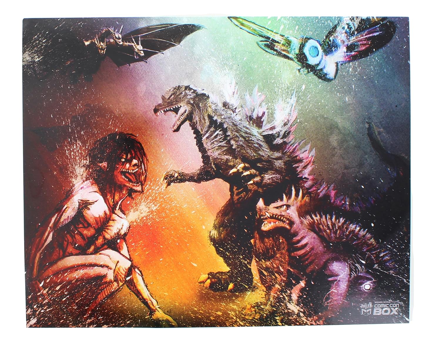 Godzilla/ Attack on Titan Gods and Titans 8x10 Inch Art Print by Rob Prior