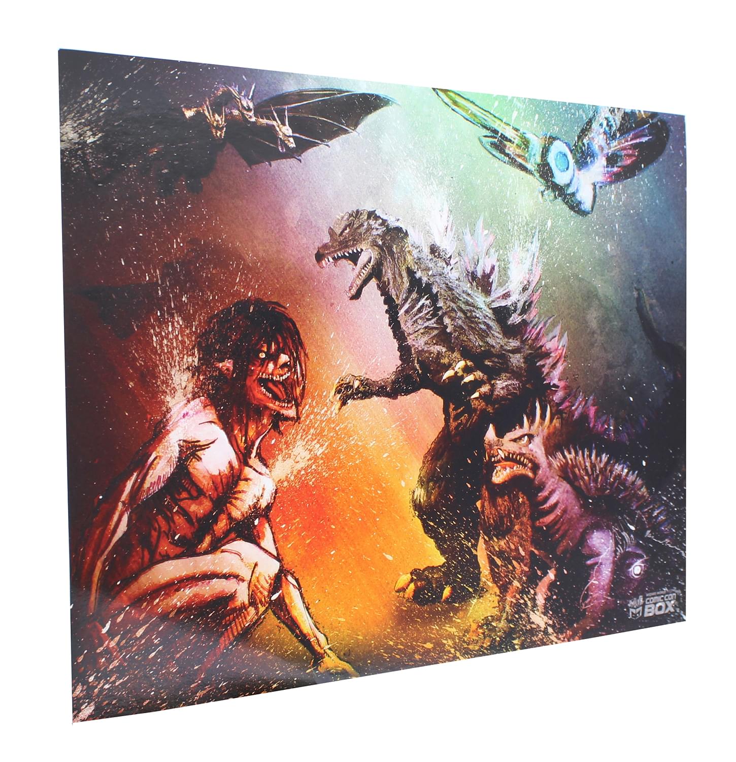 Godzilla/ Attack on Titan Gods and Titans 8x10 Inch Art Print by Rob Prior