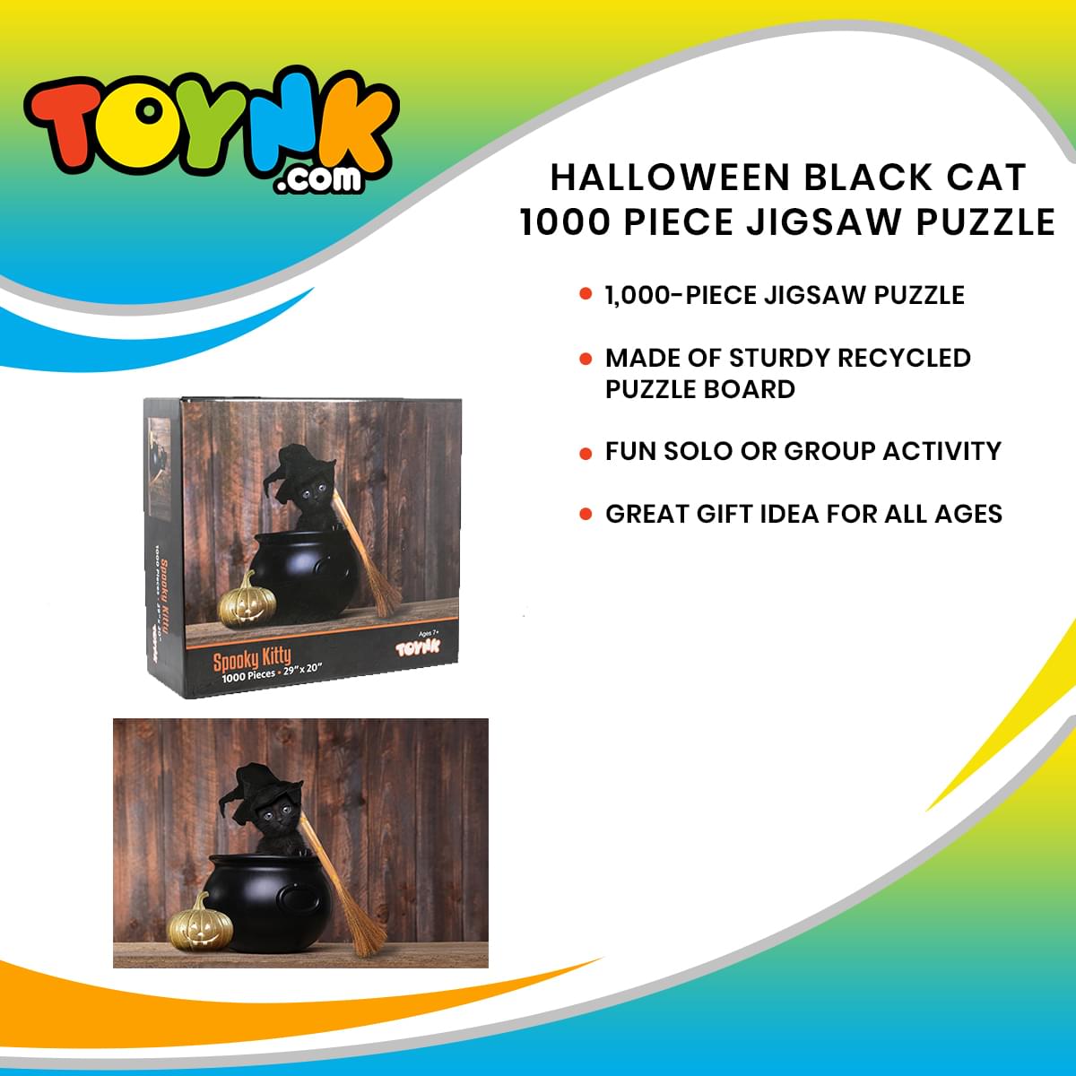 Spooky Kitty Halloween Black Cat 1000 Piece Jigsaw Puzzle