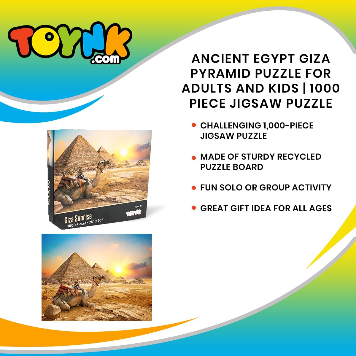 Giza Sunrise Ancient Egypt Pyramid Puzzle | 1000 Piece Jigsaw Puzzle