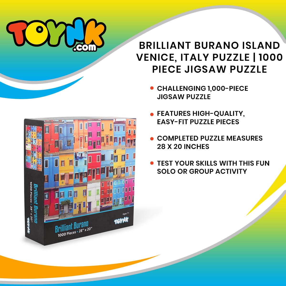 Brilliant Burano Island Venice, Italy Puzzle | 1000 Piece Jigsaw Puzzle