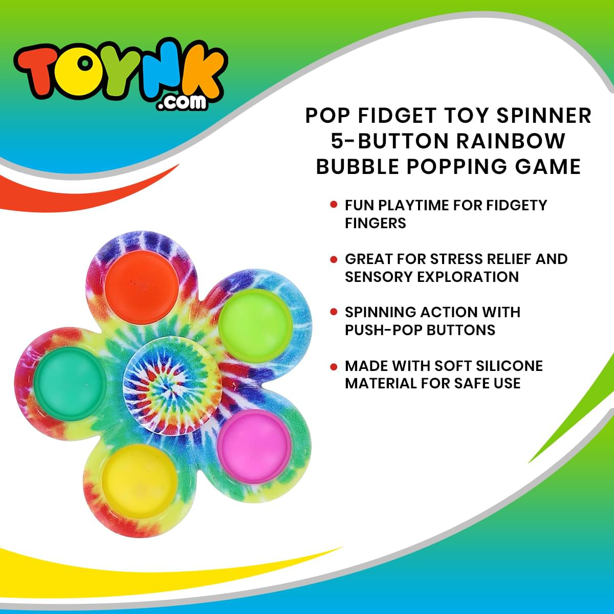 Shipping　Button　Rainbow　Fidget　Spinner　Toy　Free　Plastic　Pop