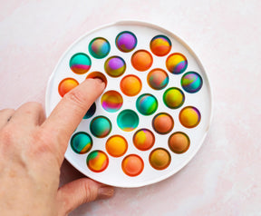 Pop Fidget Toy White Round 28-Button Silicone Bubble Popping Game