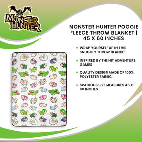 Monster Hunter Poogie Fleece Throw Blanket | 45 x 60 Inches