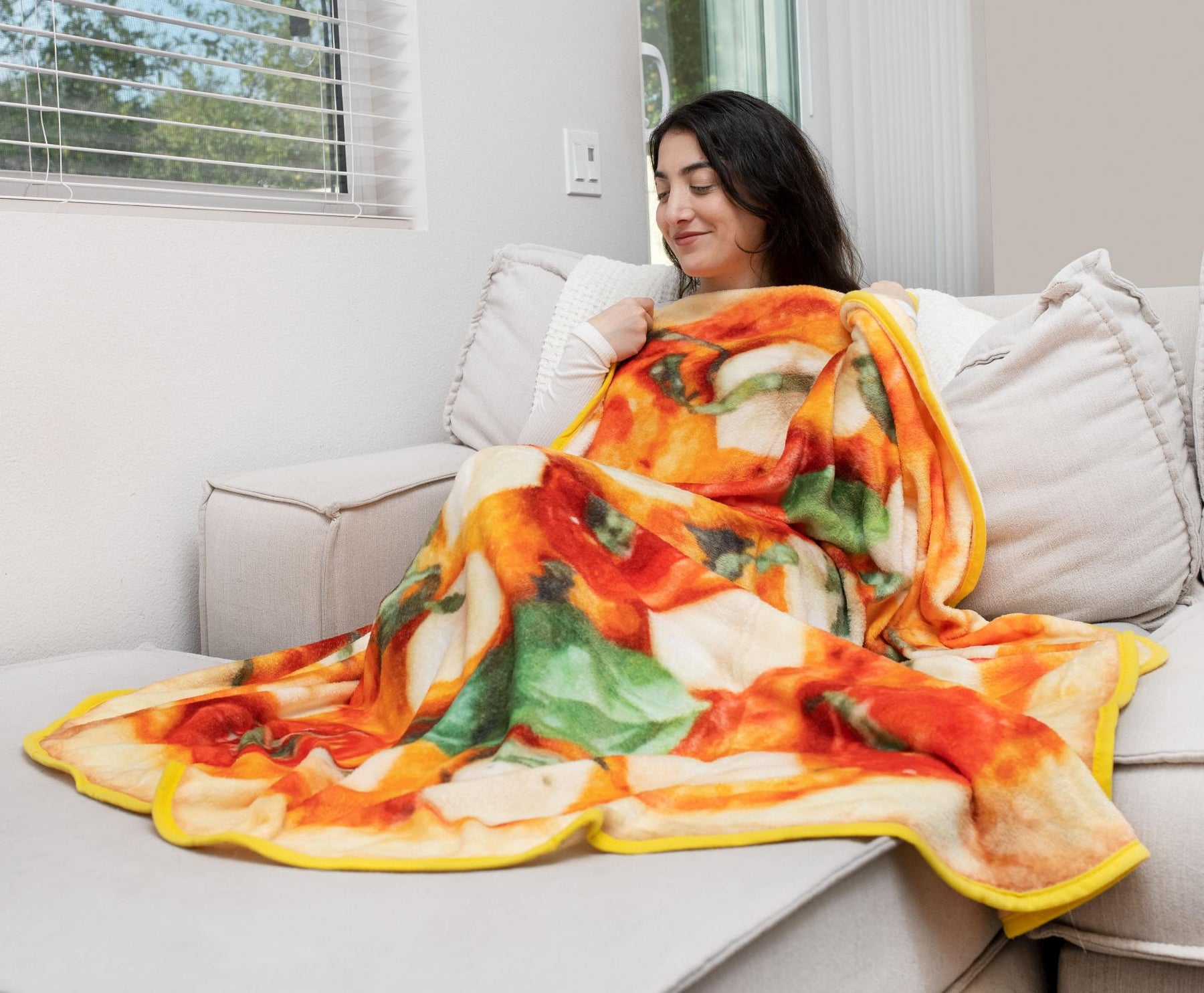 Margarita Pizza Round Fleece Throw Blanket | 60 Inches