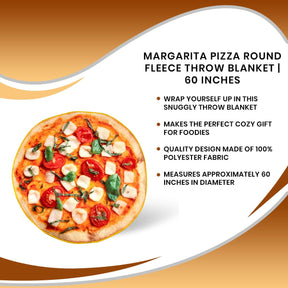 Margarita Pizza Round Fleece Throw Blanket | 60 Inches