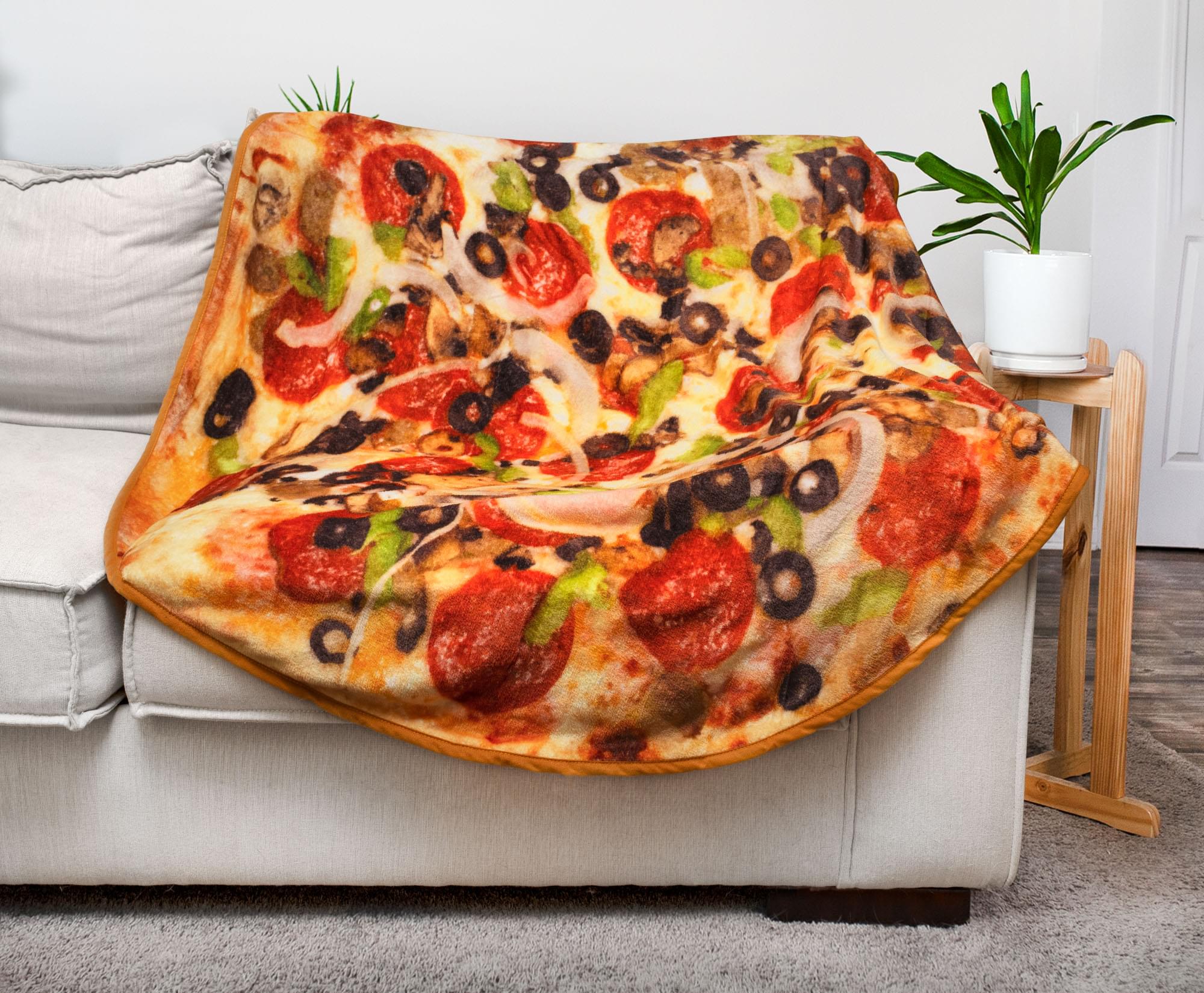 Supreme Pizza Round Fleece Throw Blanket | 60 Inches