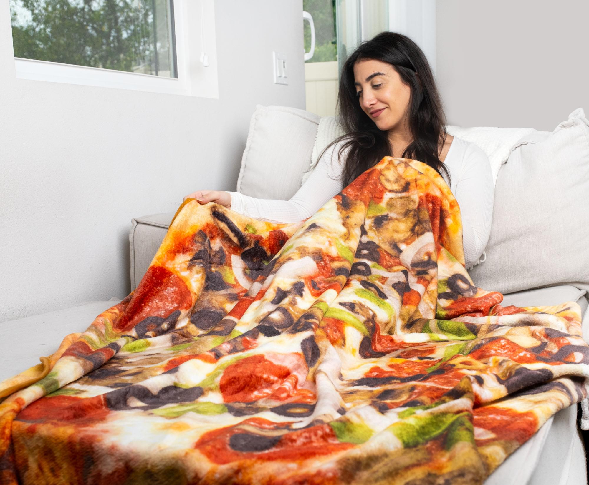 Supreme Pizza Round Fleece Throw Blanket | 60 Inches