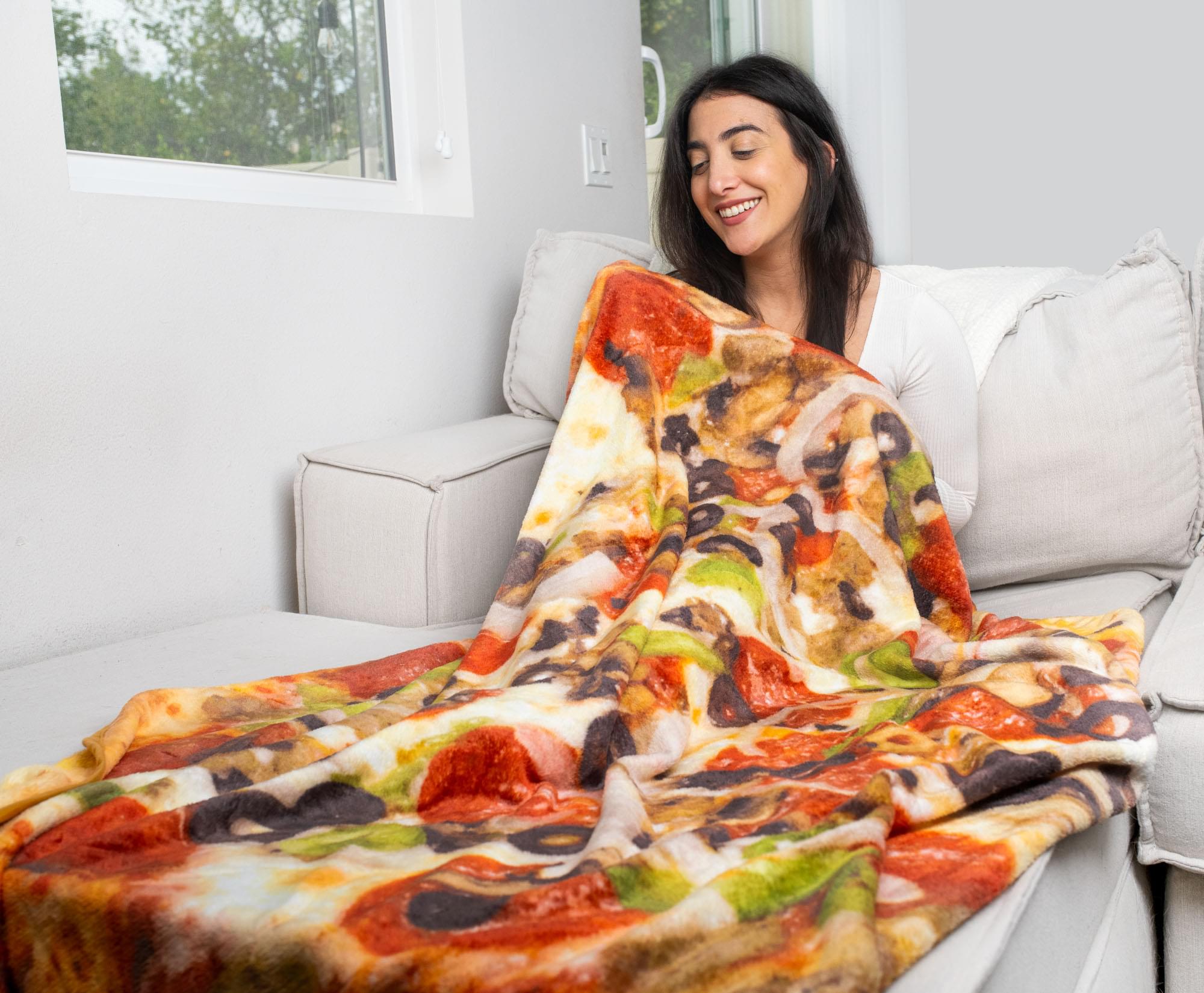 Supreme Pizza Round Fleece Throw Blanket | 60 Inches