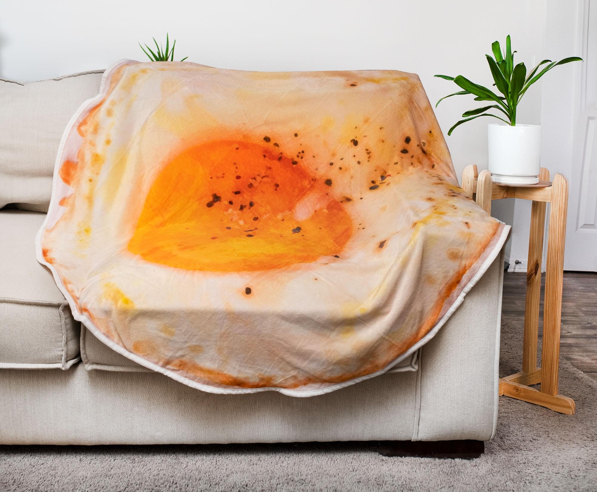 Fried Egg Round Fleece Throw Blanket | 60 Inches