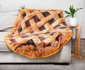 Cherry Pie Round Fleece Throw Blanket | 60 Inches