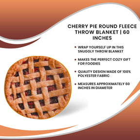 Cherry Pie Round Fleece Throw Blanket | 60 Inches