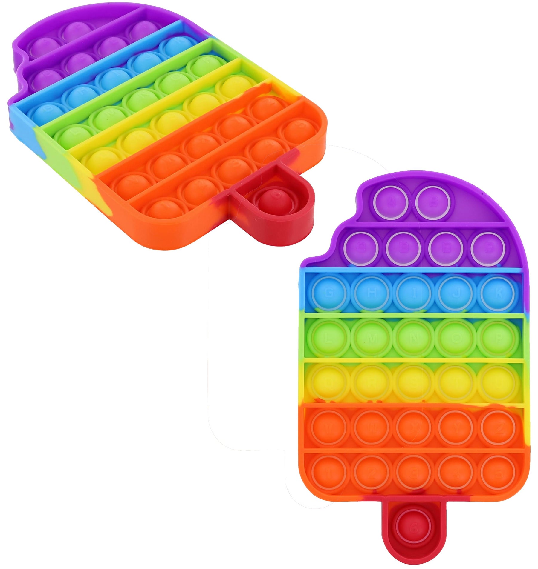 Pop Fidget Toy Rainbow Popsicle 32-Button Silicone Bubble Popping Game