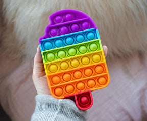 Pop Fidget Toy Rainbow Popsicle 32-Button Silicone Bubble Popping Game