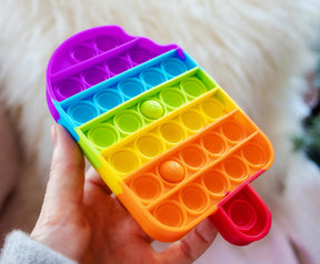 Pop Fidget Toy Rainbow Popsicle 32-Button Silicone Bubble Popping Game