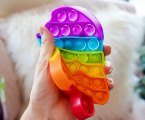 Pop Fidget Toy Rainbow Popsicle 32-Button Silicone Bubble Popping Game