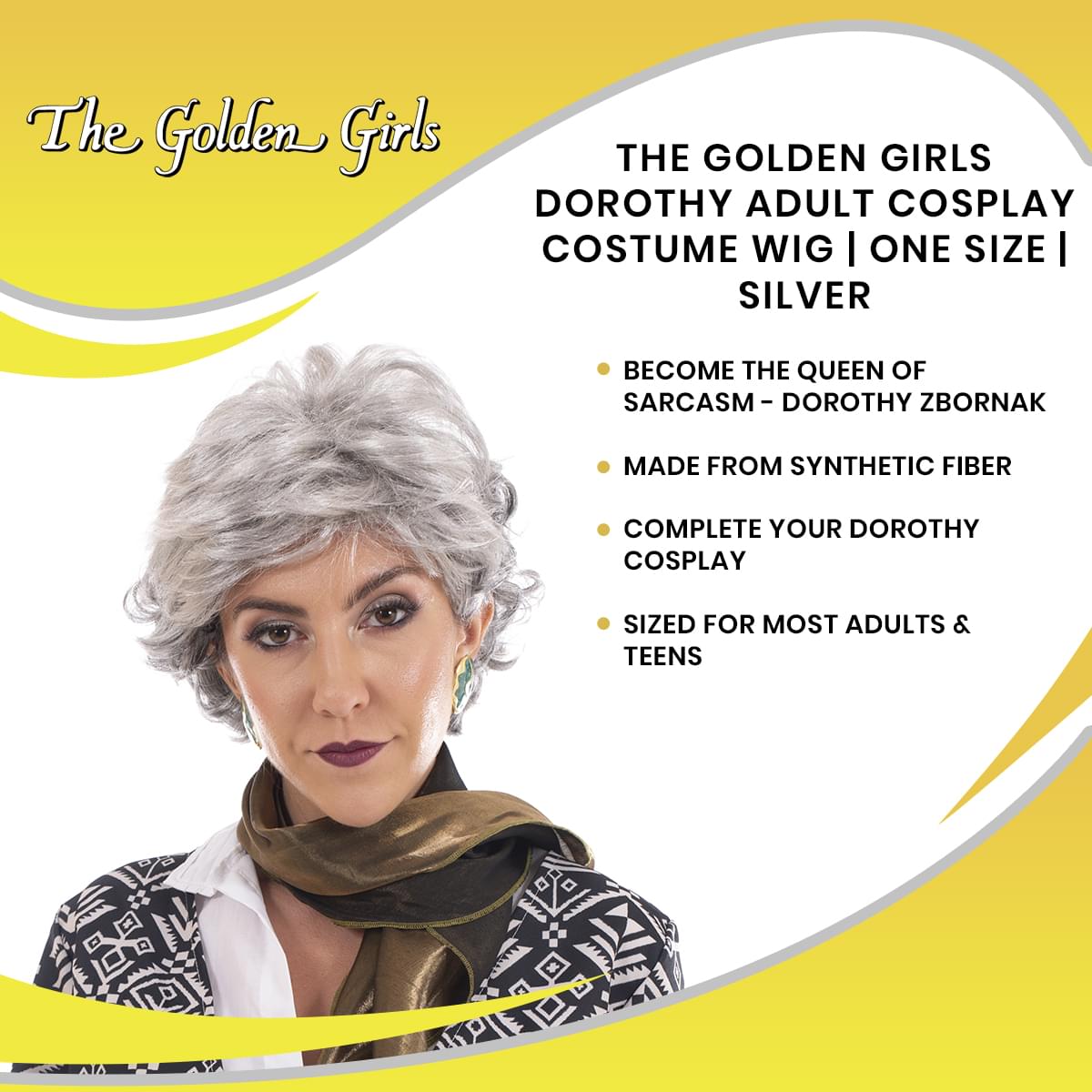 The Golden Girls Officially Licensed Dorothy Costume Cosplay Wig