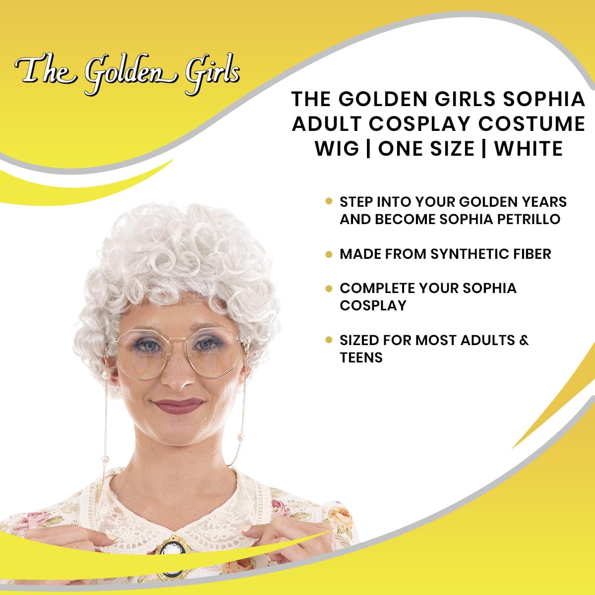 The Golden Girls Officially Licensed Sophia Costume Cosplay Wig
