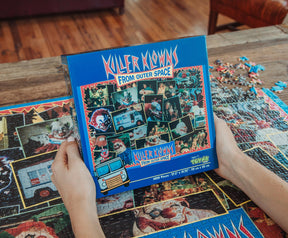 Killer Klowns From Outer Space Kollage A 1000-Piece Jigsaw Puzzle For Adults | 28 x 20 Inches