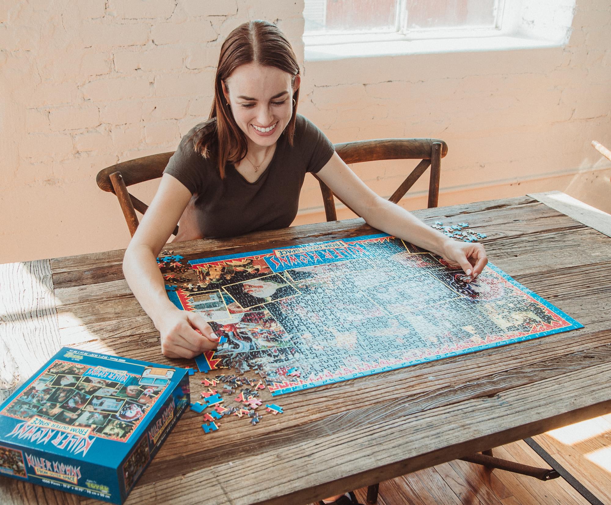 Killer Klowns From Outer Space Kollage A 1000-Piece Jigsaw Puzzle For Adults | 28 x 20 Inches