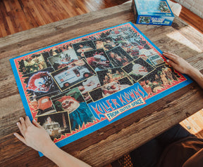 Killer Klowns From Outer Space Kollage A 1000-Piece Jigsaw Puzzle For Adults | 28 x 20 Inches