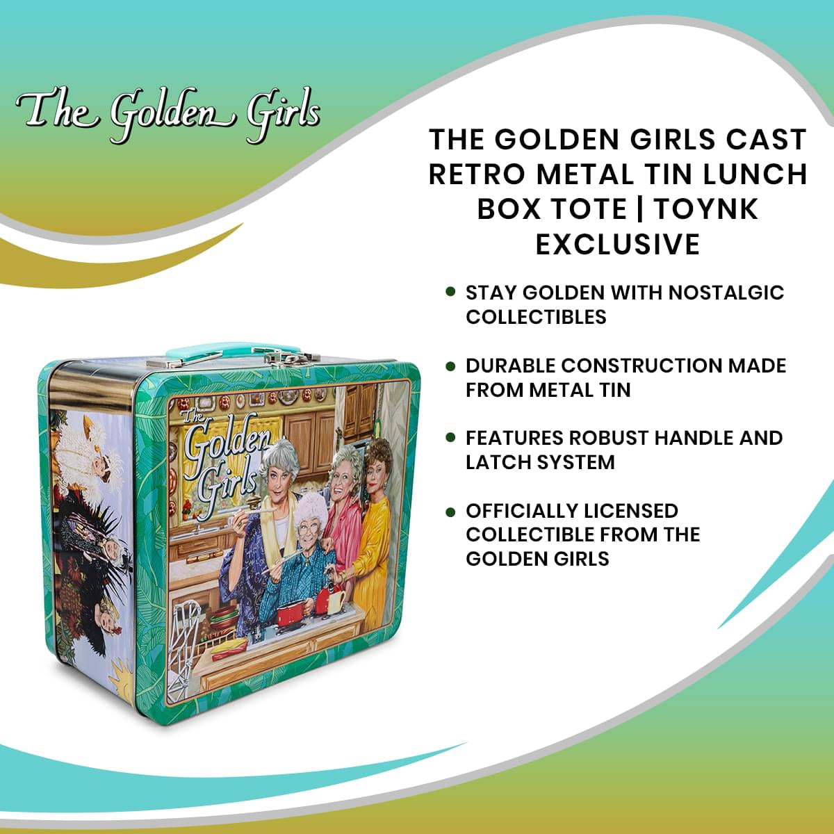 The Golden Girls Cast Retro Metal Tin Lunch Box Tote | Toynk Exclusive