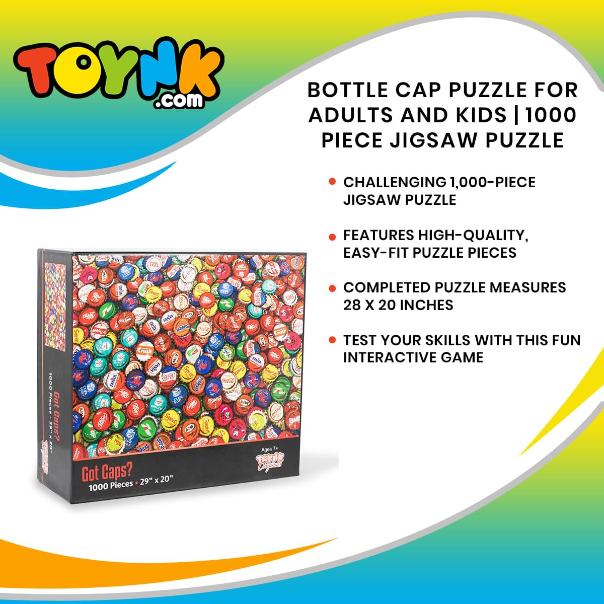 Got Caps? Soda Bottle Cap Puzzle For Adults And Kids | 1000 Piece Jigsaw Puzzle