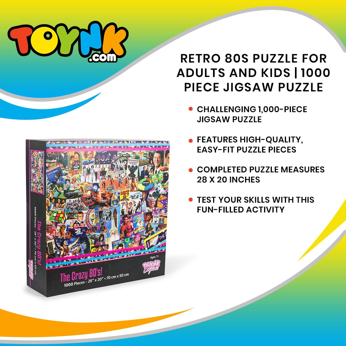 The Crazy 80's! Retro Puzzle For Adults And Kids | 1000 Piece Jigsaw Puzzle