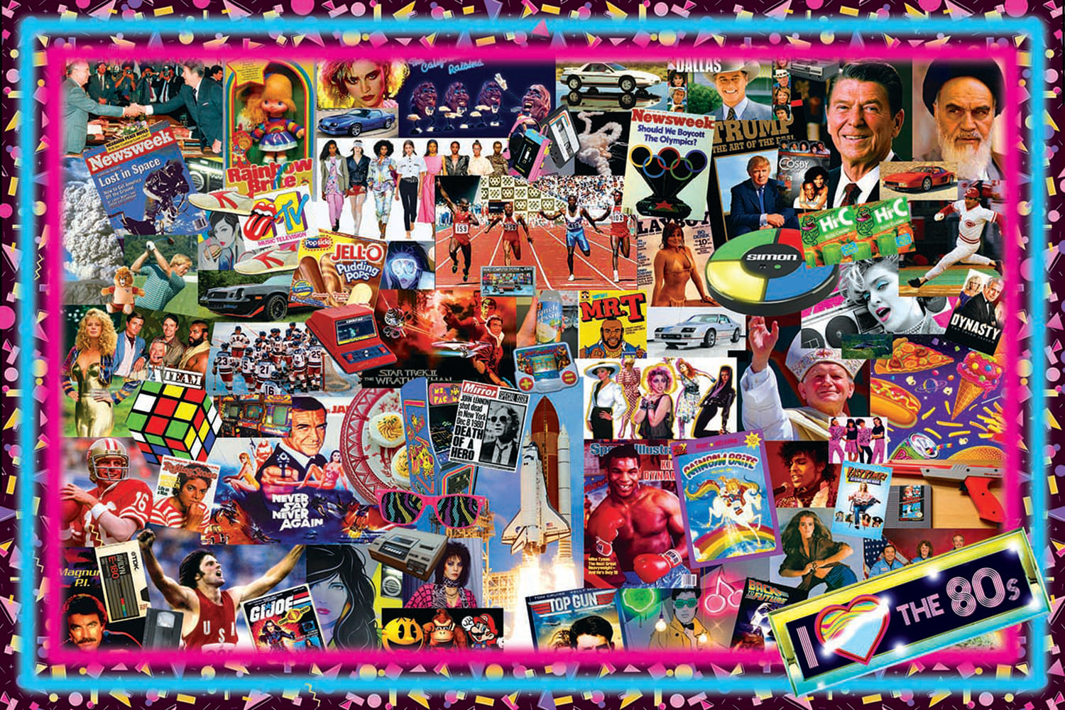 The Crazy 80's! Retro Puzzle For Adults And Kids | 1000 Piece Jigsaw Puzzle
