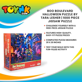 Boo Boulevard Halloween Puzzle By Tara Lesher | 1000 Piece Jigsaw Puzzle