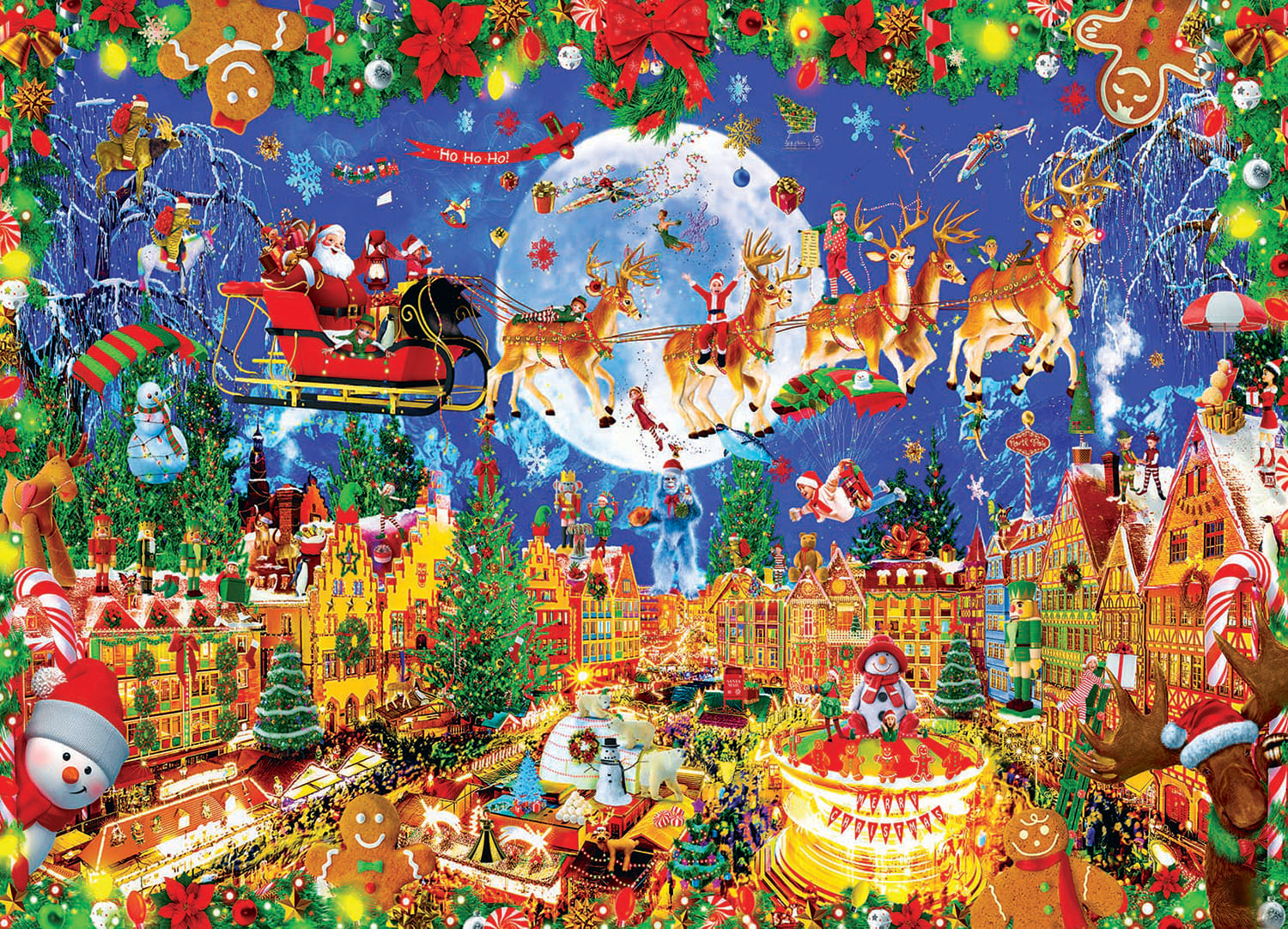Santa's Coming to Town Christmas Holiday 1000 Piece Jigsaw Puzzle