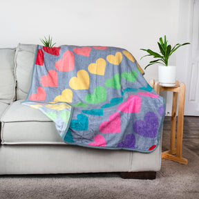 We Are In This Together Rainbow Window Hearts Throw Blanket | 45 x 60 Inches