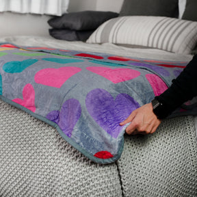 We Are In This Together Rainbow Window Hearts Throw Blanket | 45 x 60 Inches