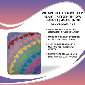 We Are In This Together Rainbow Window Hearts Throw Blanket | 45 x 60 Inches