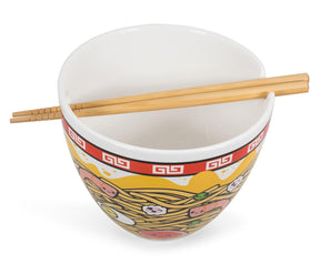 Sunken Noodles Japanese Dinnerware Set | 16-Ounce Ramen Bowl and Chopsticks