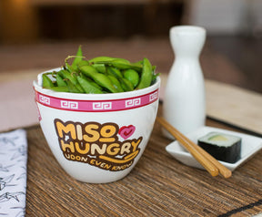 Miso Hungry Japanese Dinnerware Set | 16-Ounce Ramen Bowl and Chopsticks