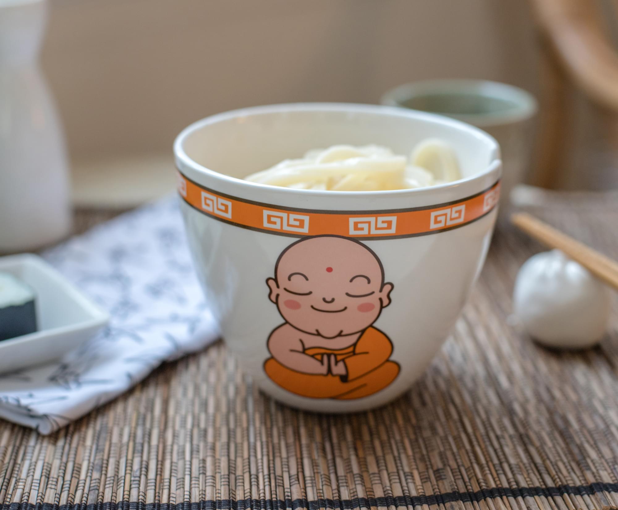Hungry Buddha Japanese Dinnerware Set | 16-Ounce Ramen Bowl and Chopsticks