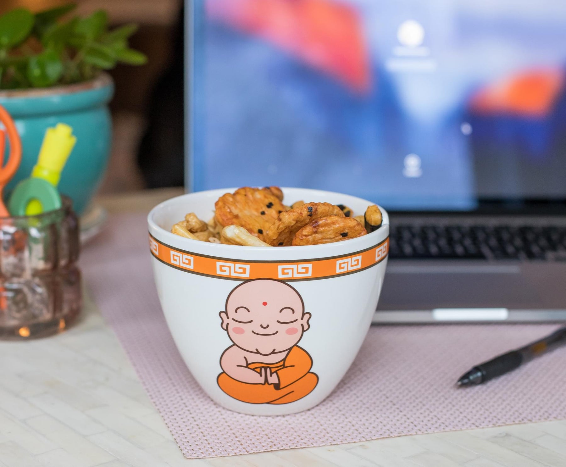 Hungry Buddha Japanese Dinnerware Set | 16-Ounce Ramen Bowl and Chopsticks