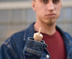 Tiny Hands 4.5-Inch Novelty Toys | Two Middle Finger Hands, Beige