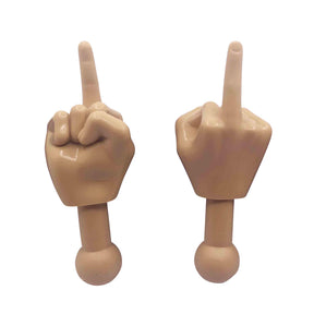 Tiny Hands 4.5-Inch Novelty Toys | Two Middle Finger Hands, Tan